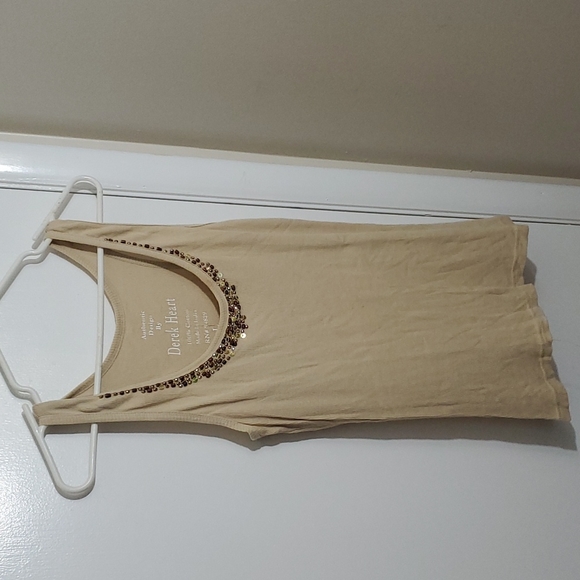 Derek Heart Tops - Derek heart large cream brown gold